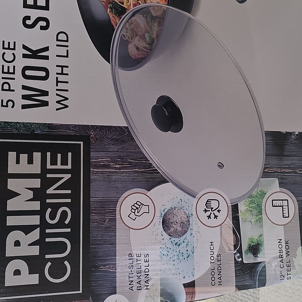 Prime Cuisine 5 Pc. Wok Set With Lid - Picture 6 of 10